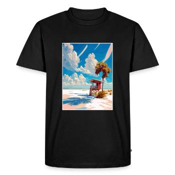Siesta Key Floride Vintage voyage affiche Souvenir - T-shirt Premium bio Homme - noir - Devant - Nico (187cm)