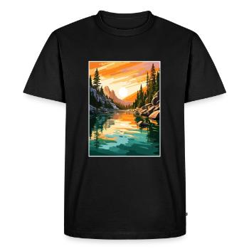 Lake Tahoe Nevada Vintage Travel Poster Souvenir - Men's Premium Organic T-Shirt - black - Front - Nico (187cm)