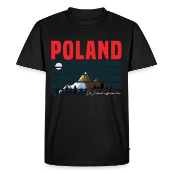 Pologne Varsovie - T-shirt Premium bio Homme - noir - Devant - Nico (187cm)
