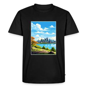 Montréal, Canada, Affiche de voyage vintage, WPA, Souvenir - T-shirt Premium bio Homme - noir - Devant - Nico (187cm)