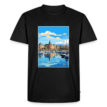 Victoria Canada Affiche de voyage vintage WPA Souvenir - T-shirt Premium bio Homme - noir - Devant - Nico (187cm)