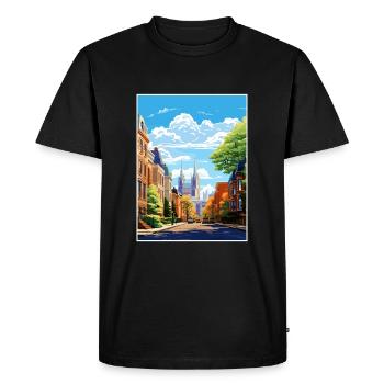 Montréal Canada Vintage voyage affiche WPA Souvenir - T-shirt Premium bio Homme - noir - Devant - Nico (187cm)