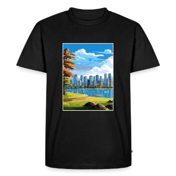 Vancouver Canada Vintage voyage affiche Souvenir - T-shirt Premium bio Homme - noir - Devant - Nico (187cm)
