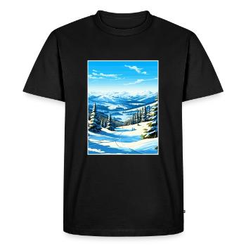 Deer Valley Utah Vintage voyage affiche Souvenir - T-shirt Premium bio Homme - noir - Devant - Nico (187cm)