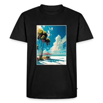 Siesta Key Floride Vintage voyage affiche Souvenir - T-shirt Premium bio Homme - noir - Devant - Nico (187cm)