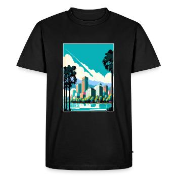 Oakland Californie Vintage voyage affiche Souvenir - T-shirt Premium bio Homme - noir - Devant - Nico (187cm)