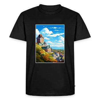 Québec Canada Vintage voyage affiche WPA Souvenir - T-shirt Premium bio Homme - noir - Devant - Nico (187cm)