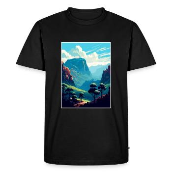Blue Mountains Australie Vintage voyage affiche WPA - T-shirt Premium bio Homme - noir - Devant - Nico (187cm)