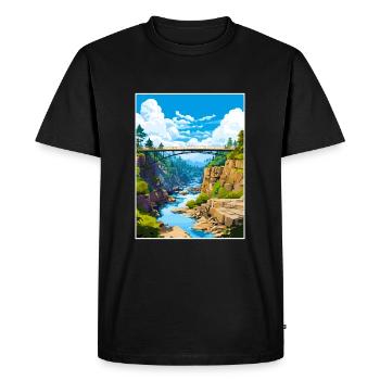Cataract Gorge Australia Vintage Travel Poster WPA - Men's Premium Organic T-Shirt - black - Front - Nico (187cm)