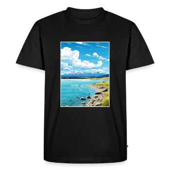 Lac Tekapo Nouvelle-Zélande Nz Vintage Travel Poster - T-shirt Premium bio Homme - noir - Devant - Nico (187cm)