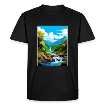 Tropiques humides du Queensland Vintage Travel Poster - T-shirt Premium bio Homme - noir - Devant - Nico (187cm)