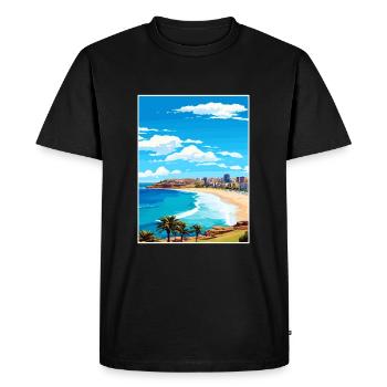 Bondi Beach Australia Vintage Travel Poster WPA - Men's Premium Organic T-Shirt - black - Front - Nico (187cm)