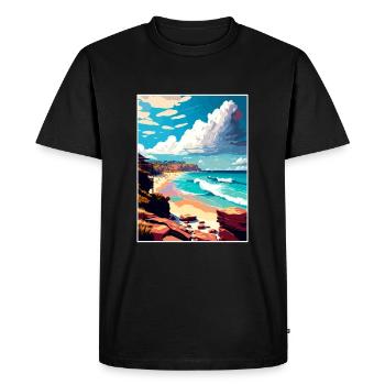 Avalon Beach Australie Vintage voyage affiche WPA - T-shirt Premium bio Homme - noir - Devant - Nico (187cm)