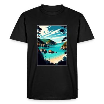 Abel Tasman New Zealand Vintage Travel Poster WPA - Men's Premium Organic T-Shirt - black - Front - Nico (187cm)