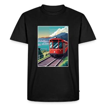 Wellington Nouvelle-Zélande Vintage voyage affiche WPA - T-shirt Premium bio Homme - noir - Devant - Nico (187cm)