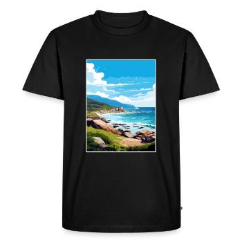 Affiche de voyage du parc national du promontoire Wilson - T-shirt Premium bio Homme - noir - Devant - Nico (187cm)