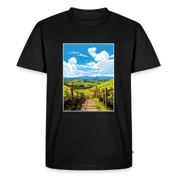 Région viticole de Wairarapa Nouvelle-Zélande affiche de voyage - T-shirt Premium bio Homme - noir - Devant - Nico (187cm)