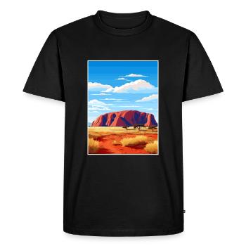 Souvenir du parc national d’Uluru Kata Tjuta en Australie - T-shirt Premium bio Homme - noir - Devant - Nico (187cm)