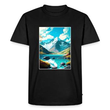 Mount Aspiring National Park New Zealand Souvenir - Men's Premium Organic T-Shirt - black - Front - Nico (187cm)