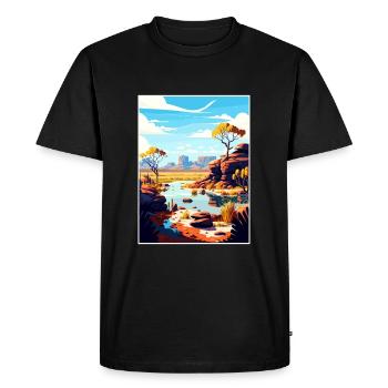 Kakadu Australie Vintage voyage affiche Souvenir - T-shirt Premium bio Homme - noir - Devant - Nico (187cm)