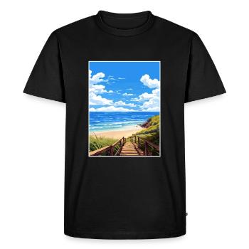 Byron Bay Australie Vintage voyage affiche Souvenir - T-shirt Premium bio Homme - noir - Devant - Nico (187cm)