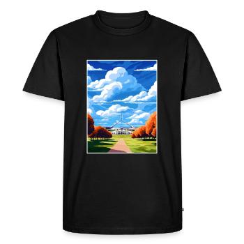 Canberra Australie Vintage voyage affiche Souvenir - T-shirt Premium bio Homme - noir - Devant - Nico (187cm)