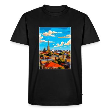 Adélaïde Australie Vintage voyage affiche Souvenir - T-shirt Premium bio Homme - noir - Devant - Nico (187cm)