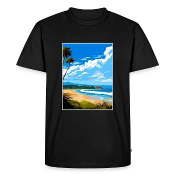 Byron Bay Australie Vintage voyage affiche Souvenir - T-shirt Premium bio Homme - noir - Devant - Nico (187cm)