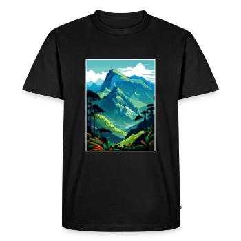 Blue Mountains Caraïbes Vintage Travel Poster WPA - T-shirt Premium bio Homme - noir - Devant - Nico (187cm)