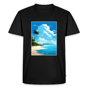 Île de Tortuga Costa Rica Affiche de voyage vintage - T-shirt Premium bio Homme - noir - Devant - Nico (187cm)