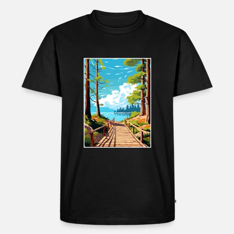 Parque Nacional Los Arrayanes Reiseposter - Männer Premium Bio T-Shirt - Schwarz