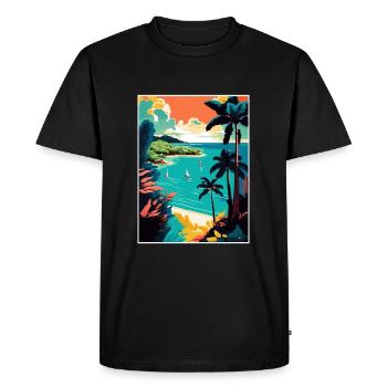 Trinité-et-Tobago Caraïbes Affiche de voyage - T-shirt Premium bio Homme - noir - Devant - Nico (187cm)