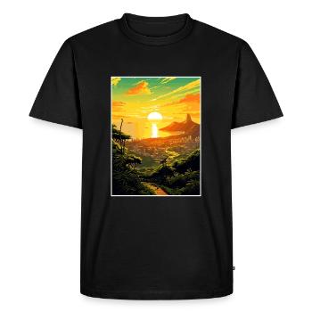 Rio De Janeiro Brésil Vintage voyage affiche WPA - T-shirt Premium bio Homme - noir - Devant - Nico (187cm)