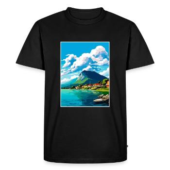 Florianopolis Brésil Vintage voyage affiche WPA Art - T-shirt Premium bio Homme - noir - Devant - Nico (187cm)