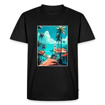 Las Terrenas Caraïbes Vintage voyage affiche WPA - T-shirt Premium bio Homme - noir - Devant - Nico (187cm)