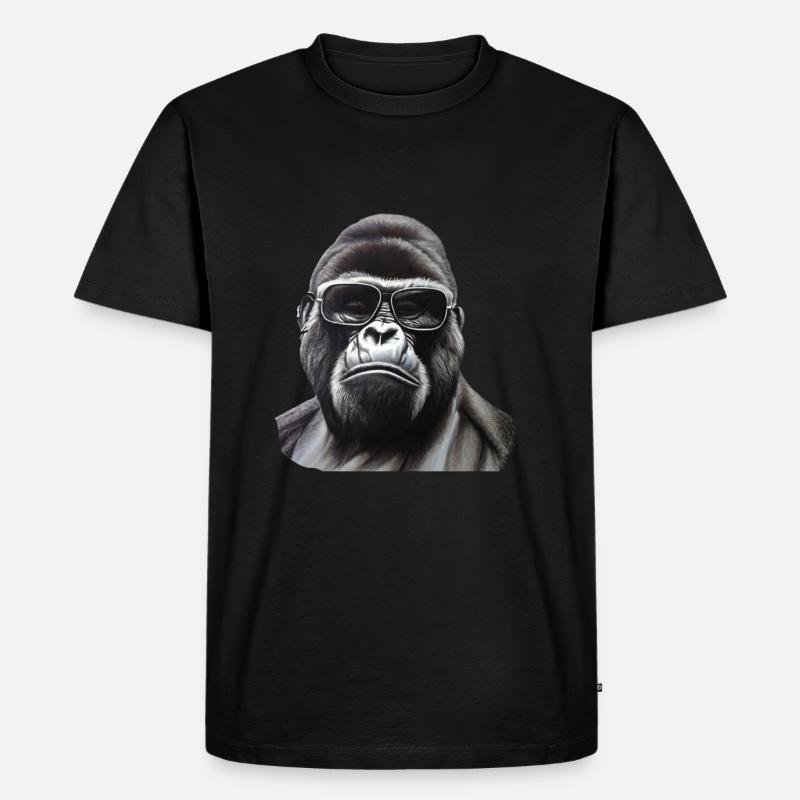 Cooler Gorilla - Männer Premium Bio T-Shirt - Schwarz