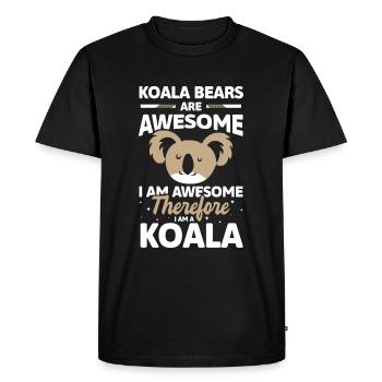 Eucalyptus, Animaux, Doux, Zoo - T-shirt Premium bio Homme - noir - Devant - Nico (187cm)