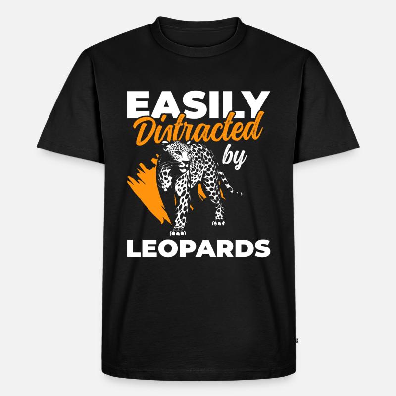 Leopard Jagd Großkatze Tier - Männer Premium Bio T-Shirt - Schwarz