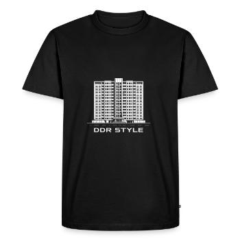 Mémoire de la patrie de construction préfabriquée de style RDA - T-shirt Premium bio Homme - noir - Devant - Nico (187cm)