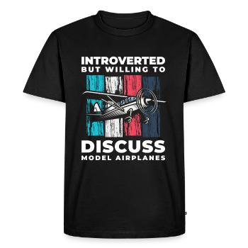 Maquettiste Modélisme Vol Hobby Pilote Aviateur - T-shirt Premium bio Homme - noir - Devant - Nico (187cm)