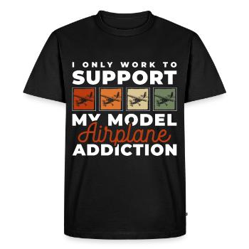Model Airplane Model Flying Model Making - Men's Premium Organic T-Shirt - black - Front - Nico (187cm)