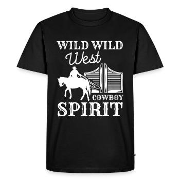 Lasso du cheval du Far West America - T-shirt Premium bio Homme - noir - Devant - Nico (187cm)