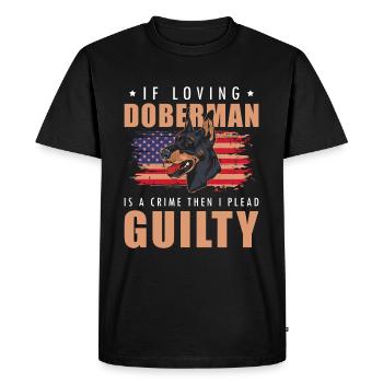 Doberman Pet Service Dog - Men's Premium Organic T-Shirt - black - Front - Nico (187cm)
