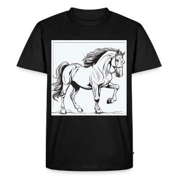 Horse, Horses, Pony, Stallion, Ross, Horse - Men's Premium Organic T-Shirt - black - Front - Nico (187cm)