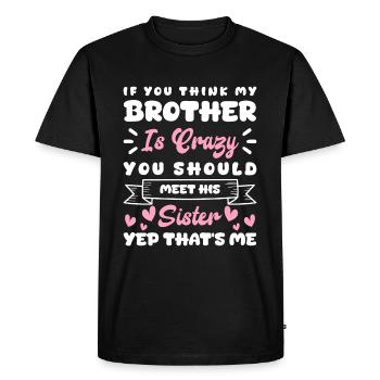 Amour fraternel Vie de cœur de frère inséparable - T-shirt Premium bio Homme - noir - Devant - Nico (187cm)