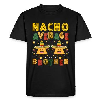 Amour Fraternel, Frère, Cœur Du Frère, Cœur - T-shirt Premium bio Homme - noir - Devant - Nico (187cm)