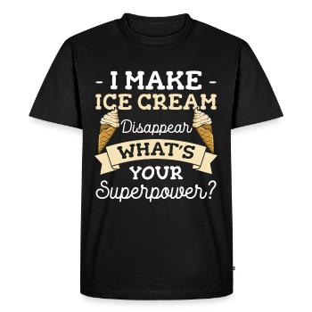 Crème glacée Boule de crème glacée Snacking Crème glacée - T-shirt Premium bio Homme - noir - Devant - Nico (187cm)