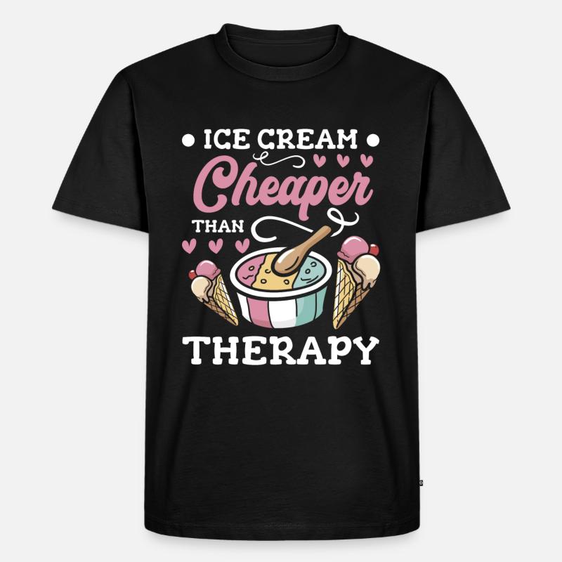 Eiscreme Süß Naschen - Männer Premium Bio T-Shirt - Schwarz