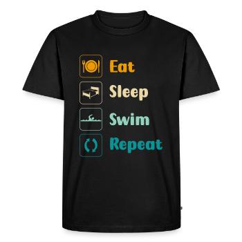 Pool Water Cooling Friends - Men's Premium Organic T-Shirt - black - Front - Nico (187cm)