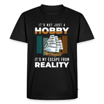 Ship Miniature Sailboat - Men's Premium Organic T-Shirt - black - Front - Nico (187cm)